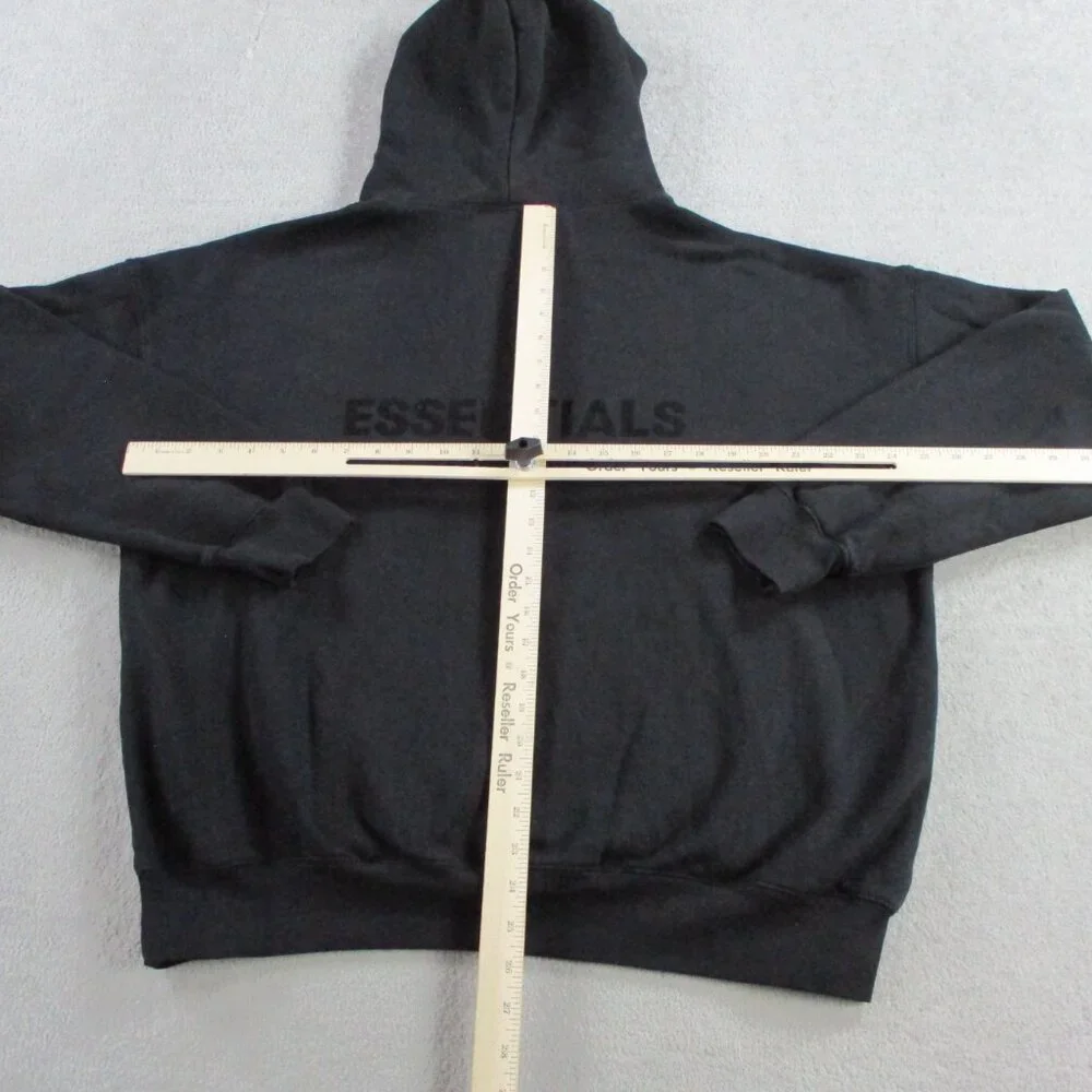 Fear of God Essentials Stretch Limo Hoodie Adult Medium Black Logo Spellout EUC - Picture 6 of 9